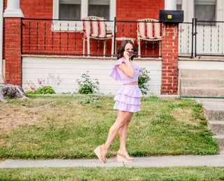 Lilac Two Piece Skirt Set