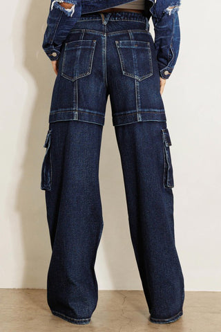 CARGO POCKET WIDE JEANS