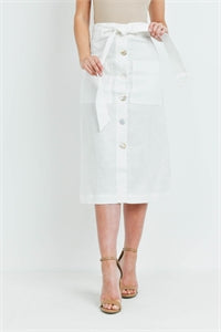 White Linen Skirt