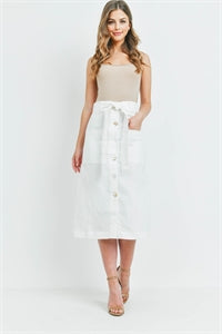 White Linen Skirt