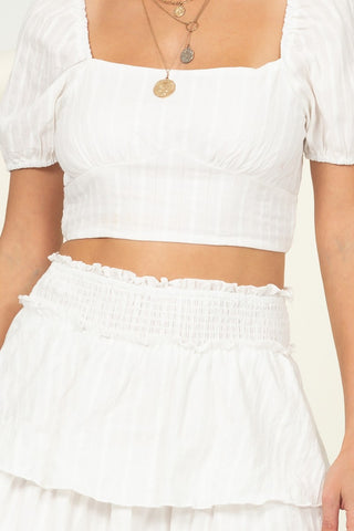 Off White Skirt Set